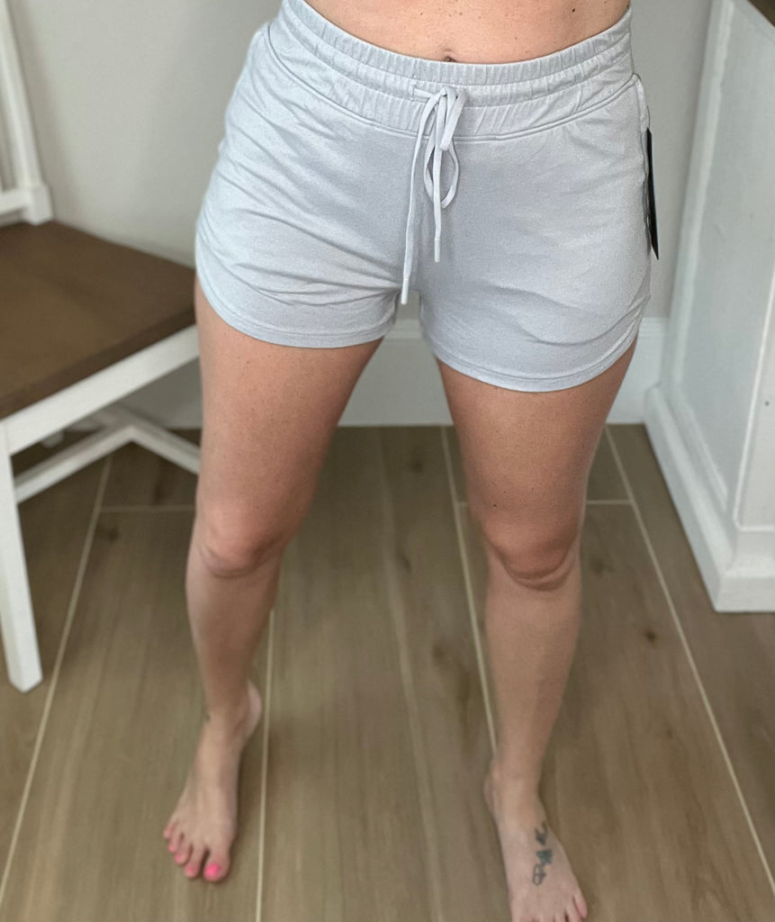 Nylon-Lycra Athleisure Shorts- Grey